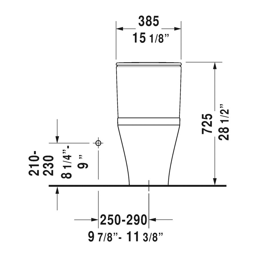 Duravit 215701 DuraStyle One Piece Toilet White Dual Flush